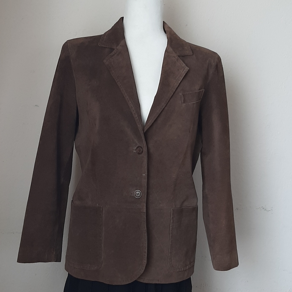 Margaret Godfrey womens brown suede jacket SZ 10P